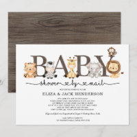 Cute Rustic Safari Animaux Baby shower Par Mail