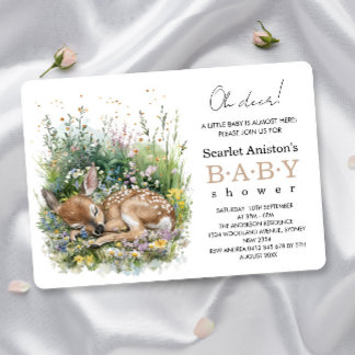 Invitation Cute Sleeping Baby Doe Baby Shower
