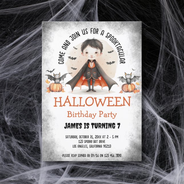 Invitation Cute Spooktacular Kids Halloween Boy Anniversaire (Créateur téléchargé)