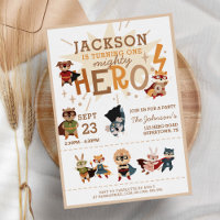 Cute Superhero Animaux Anniversaire de enfant