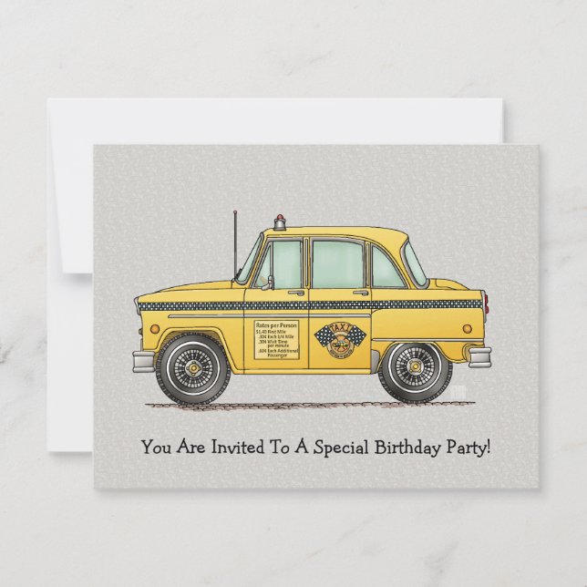 Invitation Cute taxi (Devant)
