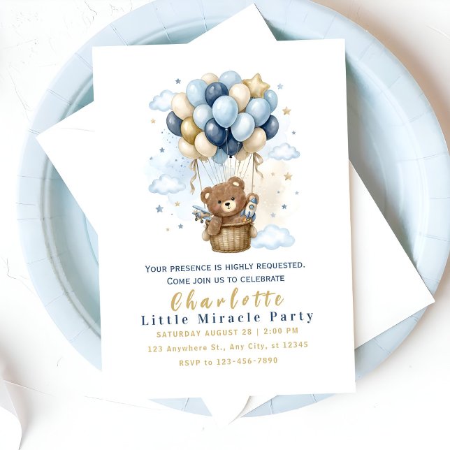 Invitation Cute Teddy Bear Party (Créateur téléchargé)