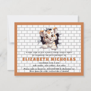 Invitation Cute Tiger Cub Jetant Un Coup D'Oeil Modèle Invita