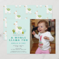Cute Tout Llama Amusant Aqua Premier Anniversaire