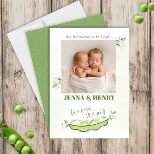 Invitation Cute Twins Photo Peas dans un pod