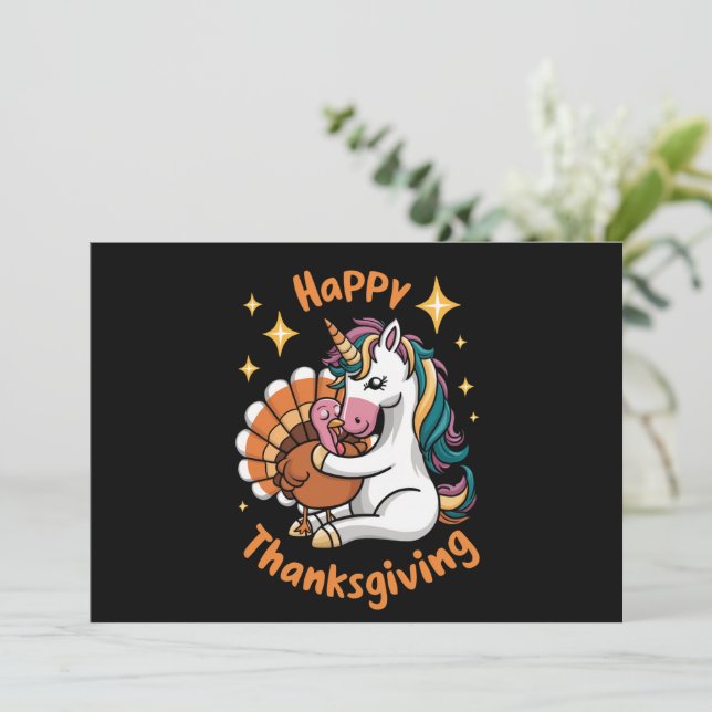 Invitation Cute Unicorn Accrocs Turquie Bons thanksgivings fi (Debout devant)