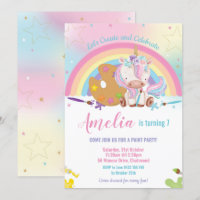 Cute Unicorn Rainbow Art Paint Fête d'anniversaire