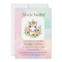 Cute Unicorn Tournesol Simple 1er anniversaire