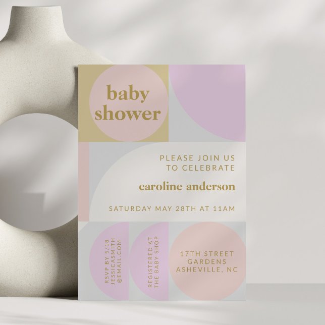 Invitation Cute Unique Moderne Pastel Baby shower géométrique (Créateur téléchargé)