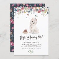 Cute Watercolor Westie Floral Anniversaire de enfa