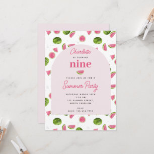 Invitation Cute Watermelon été rose fille Anniversaire