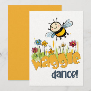 Invitation Cutesy Waggle Dance des abeilles