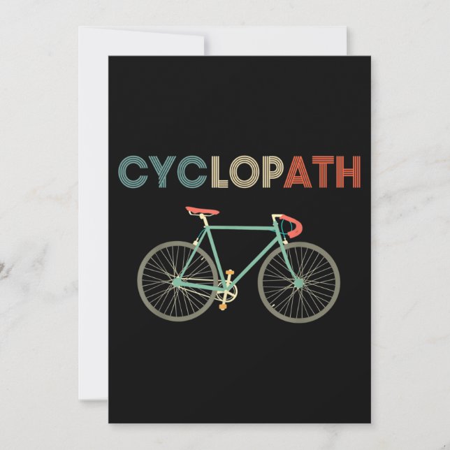 Invitation Cyclopath Bicyclette amusant Humour cycliste (Devant)
