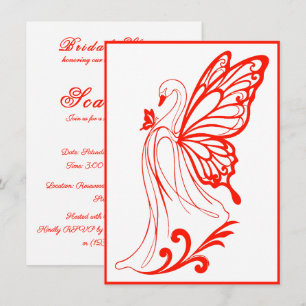 Invitation Cygne gracieux avec des ailes de papillon