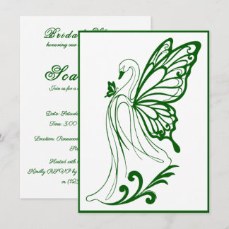 Invitation Cygne gracieux avec des ailes de papillon