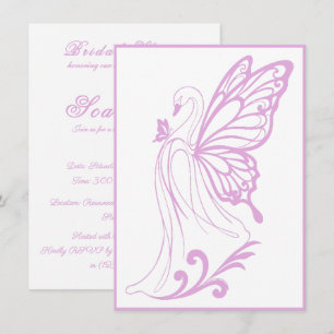 Invitation Cygne gracieux avec des ailes de papillon