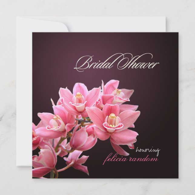 Invitation Cymbidium rose PixDezines/orchidées/événements do- (Devant)