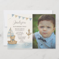 Invitation d’anniversaire nautique du capitaine av