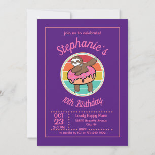 Invitation Dabbing Slowith Donut fête d'anniversaire