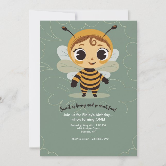 Invitation d'abeilles miel (Devant)