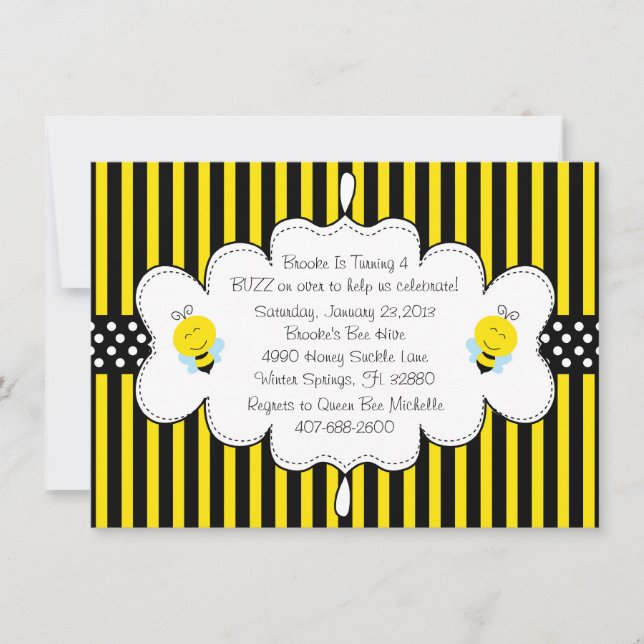 Invitation d'abeilles mignons (Devant)