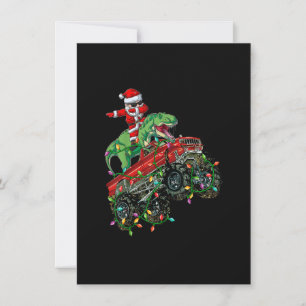 Invitation Dabing Père Noël T Rex Monster Truck Christmas Mon