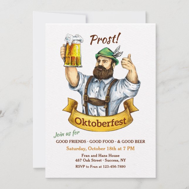 Invitation d'acclamation d'Oktoberfest (Devant)