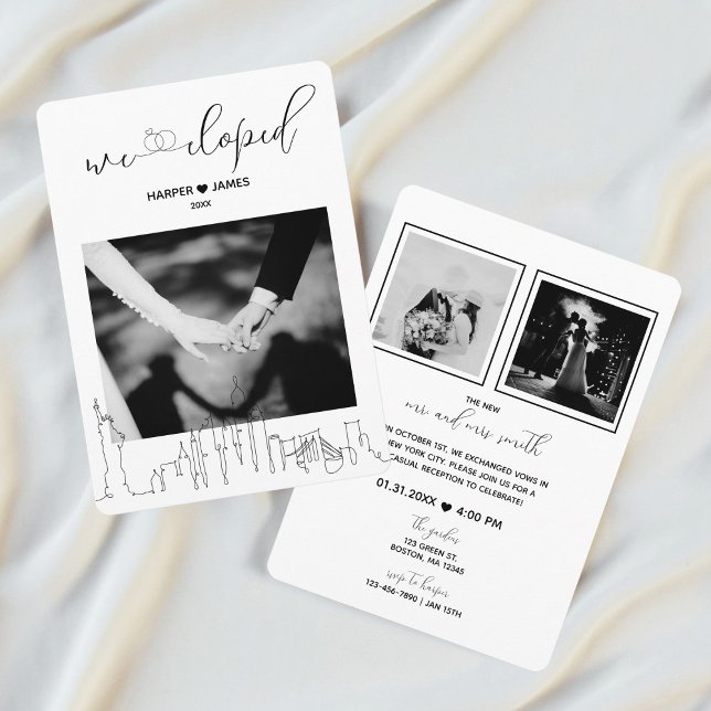 Invitation d'accueil moderne Elopement | New York (Créateur téléchargé)