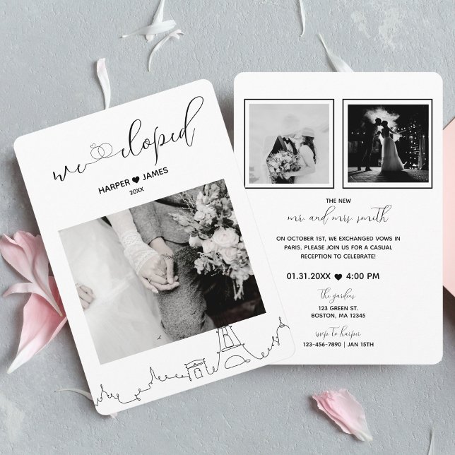 Invitation d'accueil moderne Elopement | Paris (Créateur téléchargé)