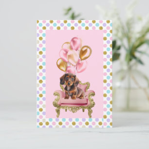 Invitation Dachshund Chiot fête d'anniversaire