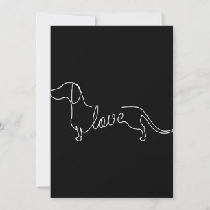 Invitation Dachshund Chiweenie Wiener Chien Log Sketch