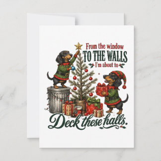 Invitation Dachshund de Noël drôle