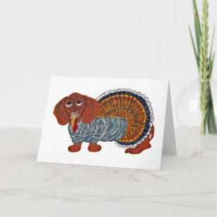 Invitation Dachshund Dinde de Thanksgiving