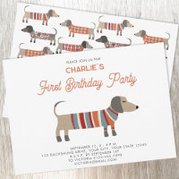Dachshund Wiener Saucisse Chien Première fête d'an