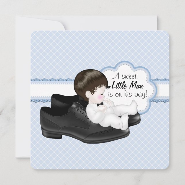 Invitation Daddys Chaussures Petit Baby shower Homme (Devant)