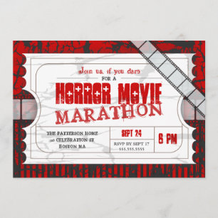 Invitation d'admission du Movie Ticket Horror Movi