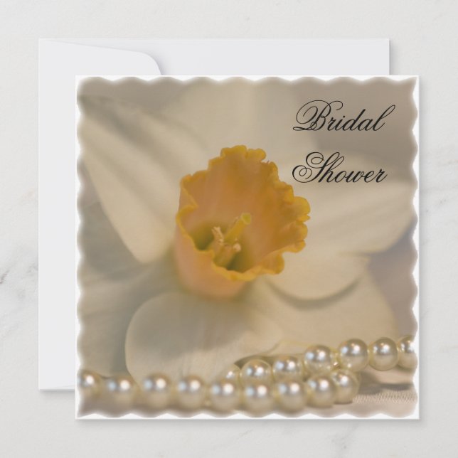 Invitation Daffodil et Fête des mariées perles (Devant)