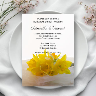 Invitation Daffodiles jaunes sur le dîner de répétition Maria