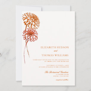 Invitation Dahlia Bold Floral Art croquis Moderne Mariage de 