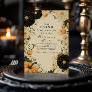 Invitation Dahlia Citrouille Hantée Halloween