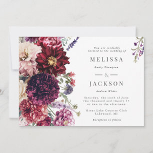 Invitation Dahlia, fleurs d'automne