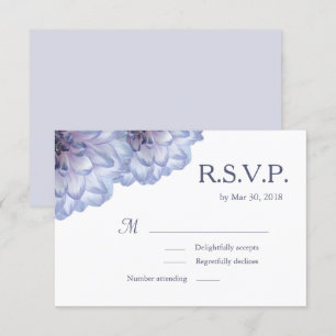 Invitation Dahlia fleurs lilas blanc mariage floral RSVP