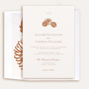 Invitation Dahlia Floral Croquis Monogrammes Mariage de autom