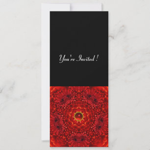 Invitation DAHLIA ROUGE, RUBIS,   noir brillant