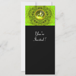 Invitation DAHLIA VERT, TOPAZE, vert brillant noir jaune