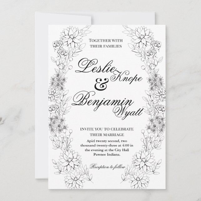 Invitation Dahlia Wreath (Devant)