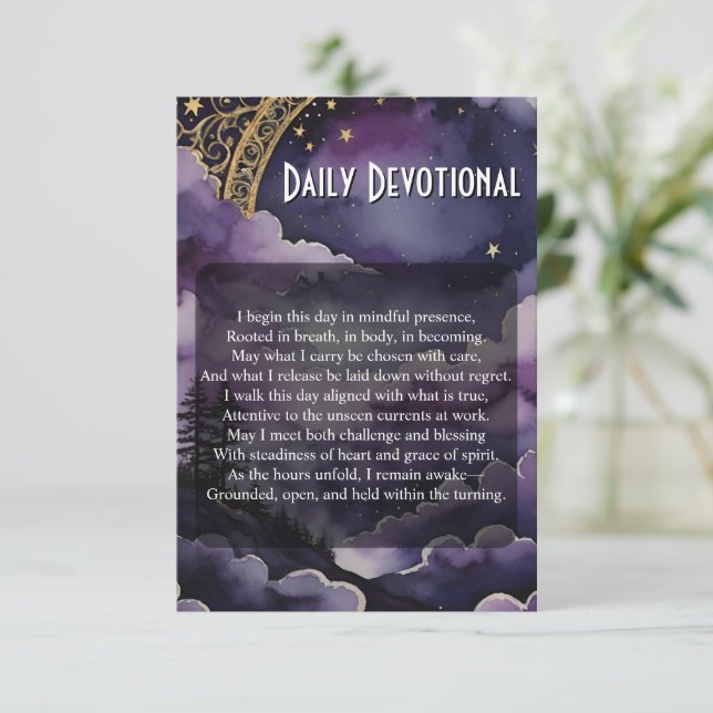 Invitation Daily Devotional Pagan Prayer Pocket Ritual Card (Debout devant)