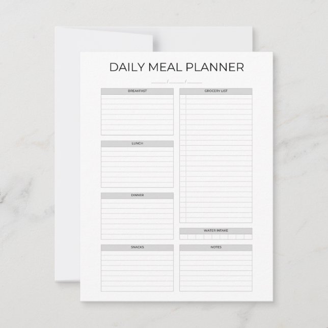 Invitation Daily Meal Planner | Simple Minimalistic Clean (Devant)