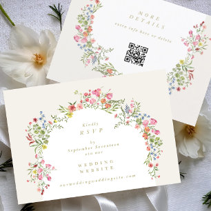 Invitation Dainty Floral Arch site QR CODE mariage RSVP