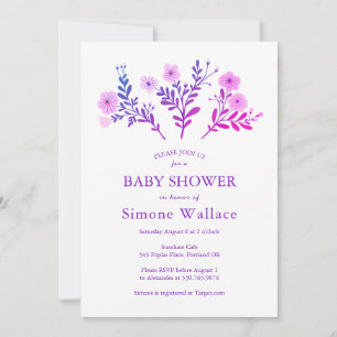 Invitation Dainty Florals Élégant BABY SHOWER CHic PERSONNALI